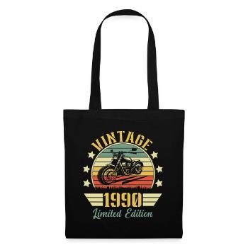 Vintage 1990 Rétro Moto Cadeau D'anniversaire - Sac en tissu - noir - Devant