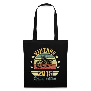 Vintage 2015 Retro Motorcycle Birthday Gift - Tote Bag - black - Front
