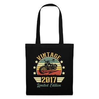 Vintage 2017 Retro Motorcycle Birthday Gift - Tote Bag - black - Front