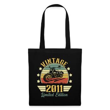 Vintage 2011 Retro Motorcycle Birthday Gift - Tote Bag - black - Front