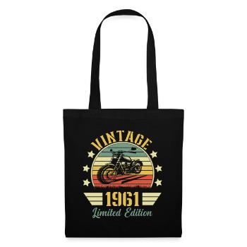 Vintage 1961 Retro Motorcycle Birthday Gift - Tote Bag - black - Front