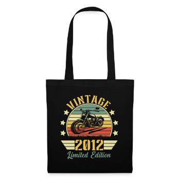 Vintage 2012 Retro Motorcycle Birthday Gift - Tote Bag - black - Front