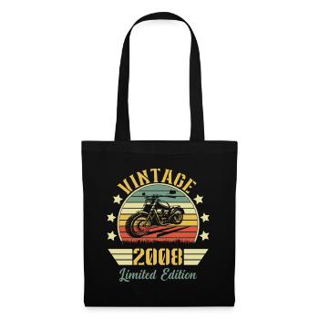 Vintage 2008 Retro Motorrad Geburtstagsgeschenk - Stoffbeutel - Schwarz - Vorne