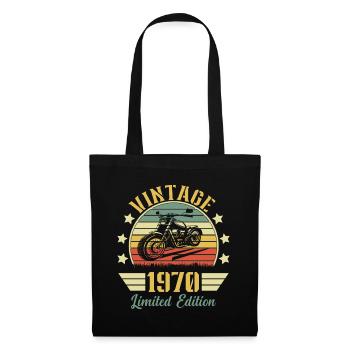 Vintage 1970 Retro Motorrad Geburtstagsgeschenk - Stoffbeutel - Schwarz - Vorne