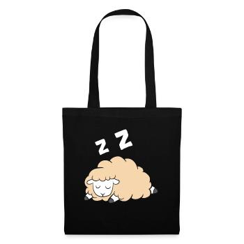 Funny Lamb Famer Lazy Sleeping Sheep - Stoffbeutel - Schwarz - Vorne