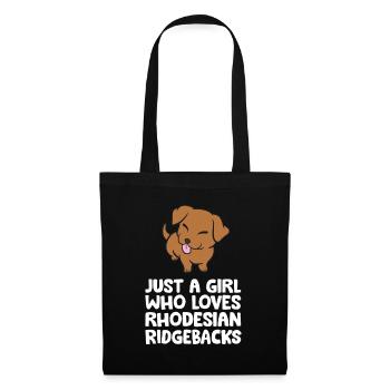 Just a Girl Who Loves Rhodesian Ridgebacks - Stoffbeutel - Schwarz - Vorne