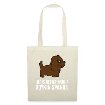 La vie est meilleure avec un chien Boykin Spaniel - Sac en tissu - nature - Devant