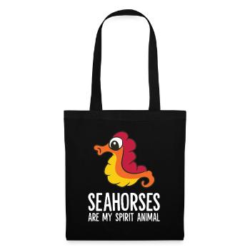 Seahorses Are My Spirit Animal Cute Seahorse Lover - Tote Bag - black - Front