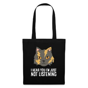 Chat écaille de tortue Je t’entends Je ne suis tout simplement pas - Sac en tissu - noir - Devant