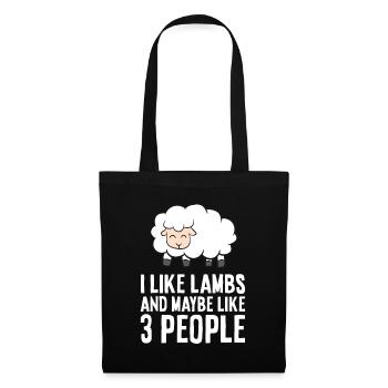 I Like Lambs And Maybe Like 3 People - Stoffbeutel - Schwarz - Vorne