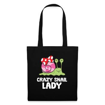 Crazy Snail Lady Love Snails - Tote Bag - black - Front