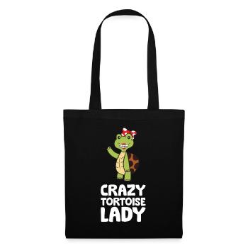 Crazy Tortoise Lady Cute Tortoise - Tote Bag - black - Front