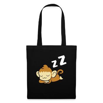 Sleeping Monkey Pyjama Lazy Monkey - Tote Bag - black - Front