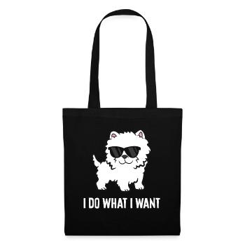 Je fais ce que je veux Westie Dog West Highland White - Sac en tissu - noir - Devant