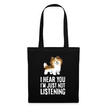 I Hear You I'm Just Not Listening Love Sheltie - Tote Bag - black - Front