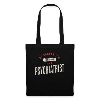 Psychiatre Profession Travailleur d’anniversaire - Sac en tissu - noir - Devant