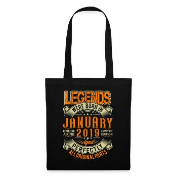 Légende de l’anniversaire de janvier 2019 - Sac en tissu - noir - Devant