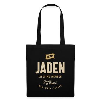 Team Jaden Lifetime Member Personalisierter Name - Stoffbeutel - Schwarz - Vorne