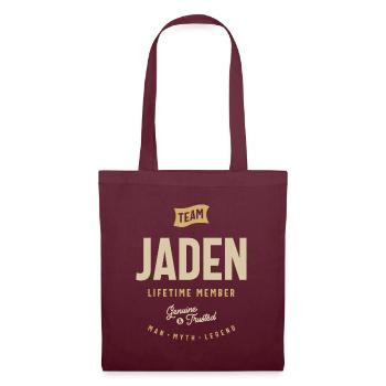 Team Jaden Lifetime Member Personalized Name - Tote Bag - burgundy - Front