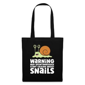 Avertissement d’escargot peut spontanément sur les escargots - Sac en tissu - noir - Devant