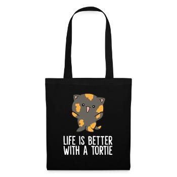 La vie est meilleure avec une tortue mignonne - Sac en tissu - noir - Devant