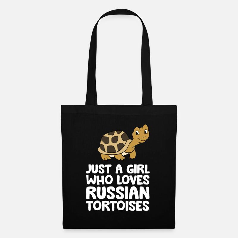 Nur ein Mädchen, das russische Landschildkröten - Stoffbeutel - Schwarz
