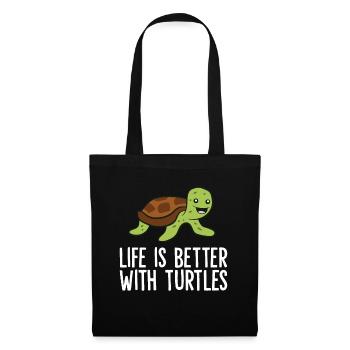 Funny Turtle Owner Life Is Better With Turtles - Tote Bag - black - Front