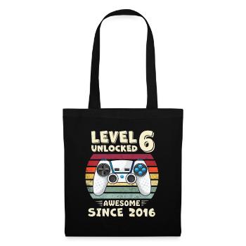 Enfants Six 6 ans BDay Son Garçon Drôle de joueur 6ème 6 ans - Sac en tissu - noir - Devant
