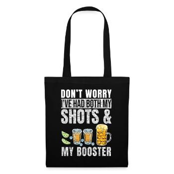 Ne vous inquiétez pas, j’ai eu mes deux coups et booster Fun - Sac en tissu - noir - Devant