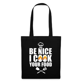 Drôle de chef Art pour hommes Femmes Restaurant Cuisine Fo - Sac en tissu - noir - Devant
