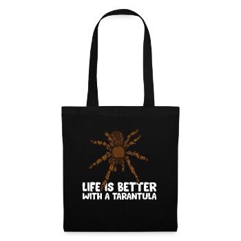 Life Is Better With Tarantulas Cute Tarantula - Stoffbeutel - Schwarz - Vorne