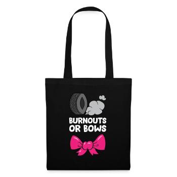 Baby Gender Reveal Burnouts Or Bows - Stoffbeutel - Schwarz - Vorne