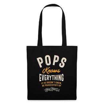 Pops Knows Everything - Dad Grandpa - Tote Bag - black - Front