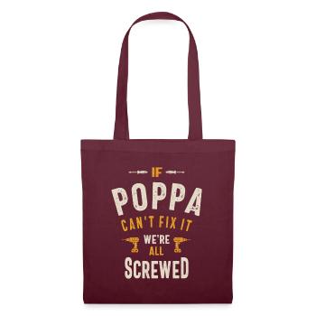If Poppa Can't ix It - Dad Grandpa - Tote Bag - burgundy - Front