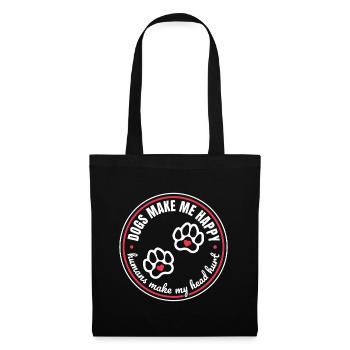 Les chiens me rendent heureux Les humains me font mal à la tête cadeau - Sac en tissu - noir - Devant