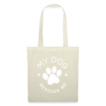 Rettungshund Geschenk Mein Hund hat mich gerettet - Stoffbeutel - Natur - Vorne