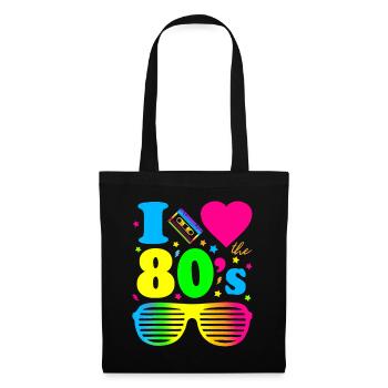 J’aime les vêtements des années 80 pour femmes et hommes Party Fun - Sac en tissu - noir - Devant