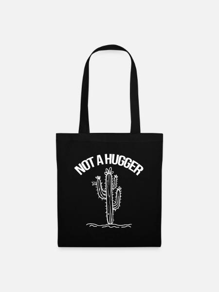 Kein Hugger Shirt Lustige Vintage Kaktus Sarkastik - Stoffbeutel - Schwarz