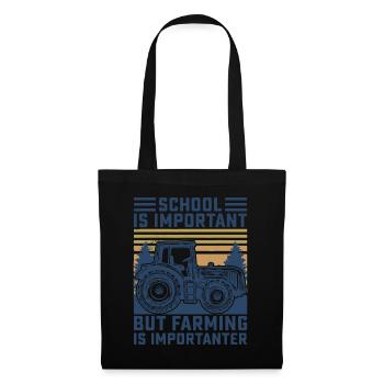 But Farming is Importanter Farmer Tractor Funny Fa - Tote Bag - black - Front