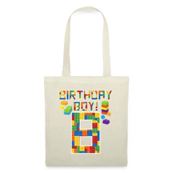 Süßes Geschenk zum 8. Geburtstag 8 Jahre altes Blockgebäude - Stoffbeutel - Natur - Vorne