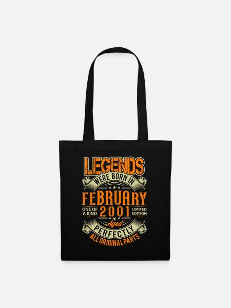 2001 Febbraio Birthday Legend - Borsa di stoffa - nero