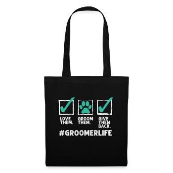 Drôle de toiletteur de chien cadeau pour hommes femmes cool chien de compagnie - Sac en tissu - noir - Devant