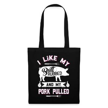 Funny BBQ Grilling Quote Pig Pulled Pork - Tote Bag - black - Front