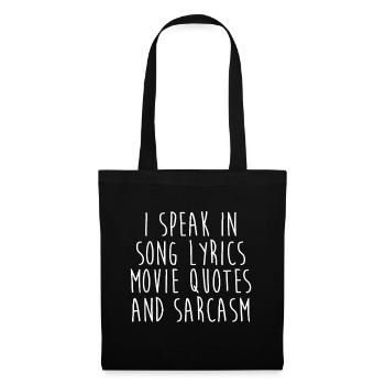 Je parle en chanson Paroles de films Citations et sarcasmes - Sac en tissu - noir - Devant