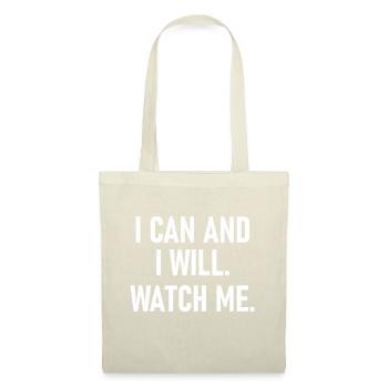 Je peux et je vais me regarder, inspirant, positif quo - Sac en tissu - nature - Devant