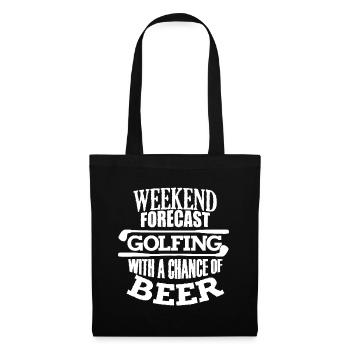 Citation de golf amusante pour hommes Bière annuelle de fin de semaine de golf - Sac en tissu - noir - Devant