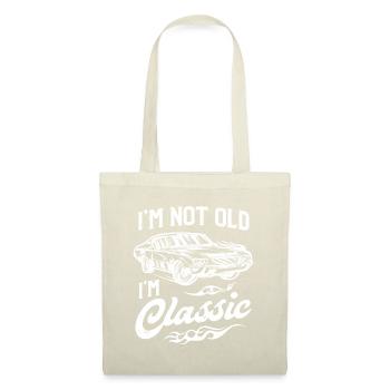 Ich bin nicht alt Ich bin klassischer Oldtimer Muscle-Car-Liebhaber G - Stoffbeutel - Natur - Vorne