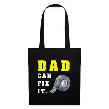Funny Fathers Day Dad Can Fix It Handy DIY Duct Ta - Tote Bag - black - Front
