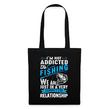 Addicted to fishing - fish tee for fishermen - Tote Bag - black - Front