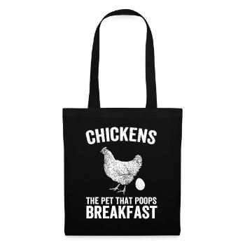 Hühner Das Haustier, das Frühstück Chicken Funn - Stoffbeutel - Schwarz - Vorne